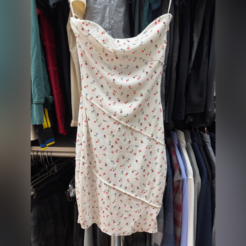 Princess Polly Cream Midi Dress with Small Floral Print - Size 0